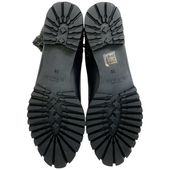 Alexandre Birman Black Studded Lace Up Evelyn Flat Boots - Picture 7 of 10